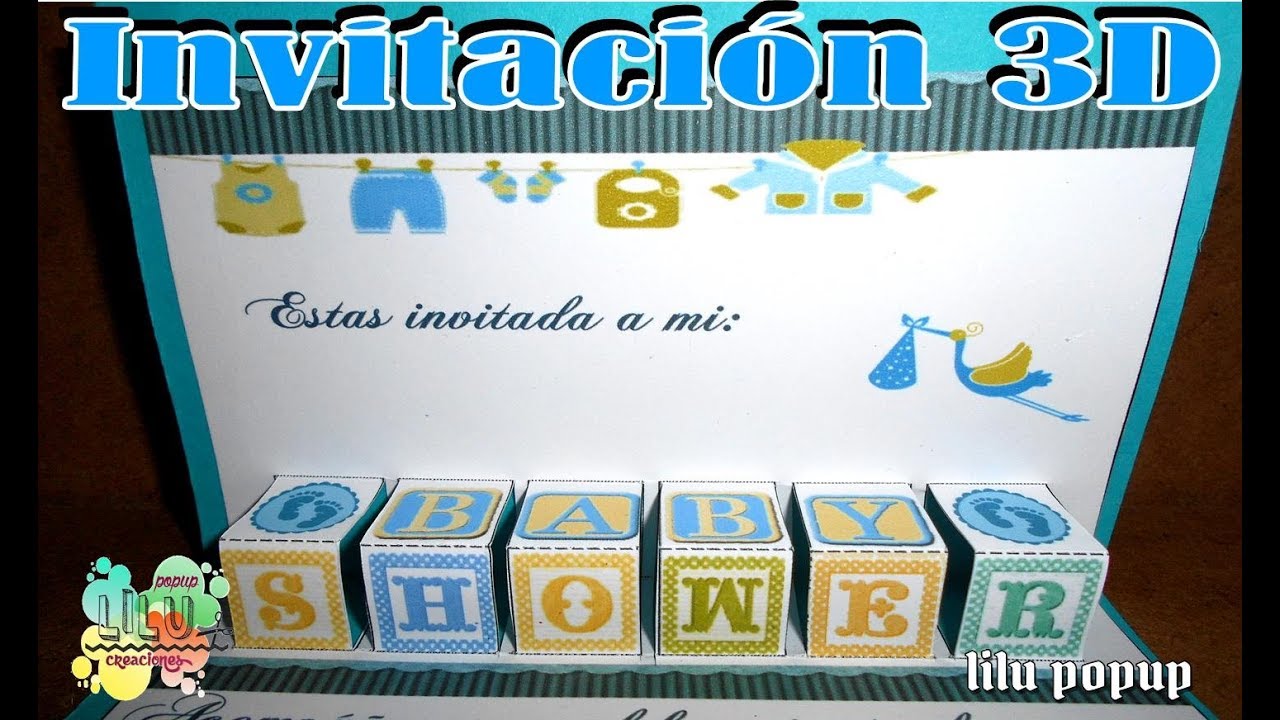 Invitacion Baby Shower 3D niño/ invitation baby shower/ moldes gratis
