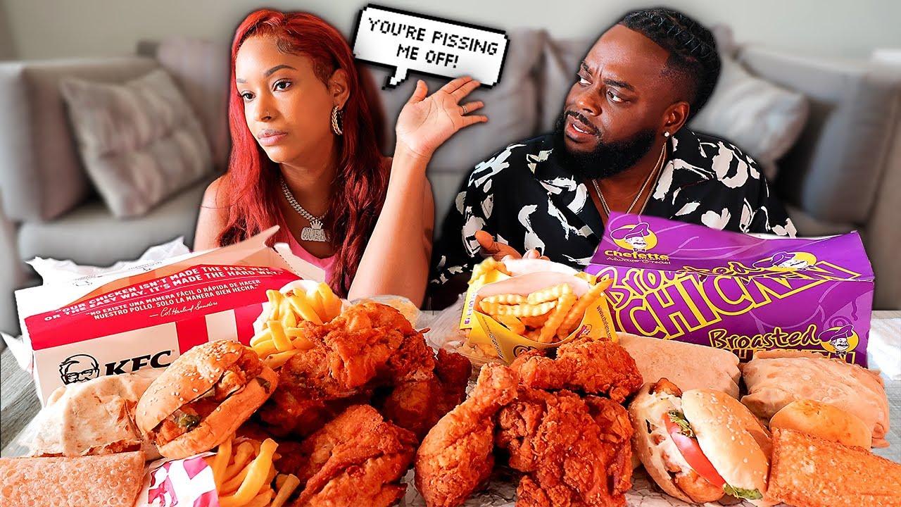 Это меня разозлило! KFC VS ШЕФЕТ БАРБАДОС МУКБАНГ (САЛАТ РОТИ С ЖАРЕНОЙ КУРИЦЕЙ И МАКАРОНАМИ) QUEEN