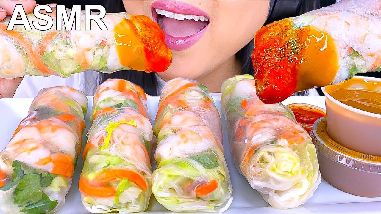 ASMR SPRING ROLLS & BOBA TEA MUKBANG *TALKING NETFLIX & CHRISTMAS DECOR* (Eating Sounds) ASMR Phan