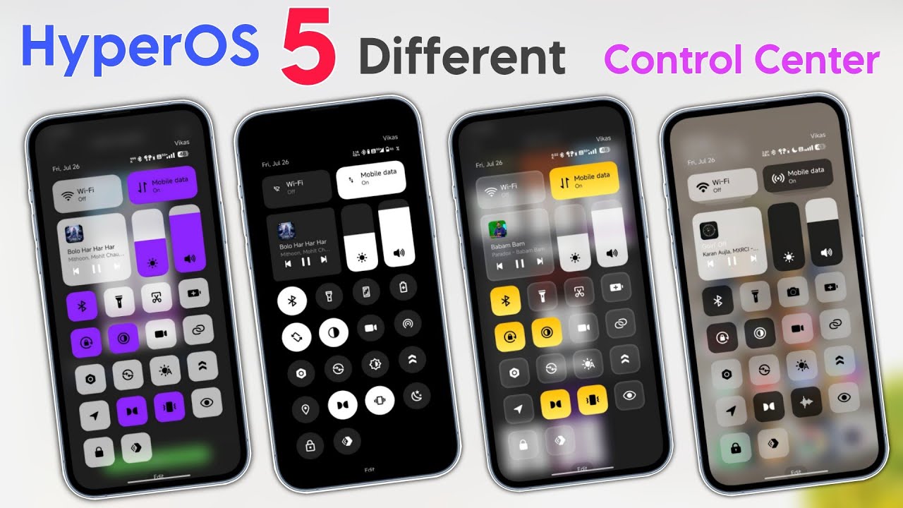 Top 5 Different Xiaomi HyperOS Control Center Theme ✨ | Apply Xiaomi HyperOS Control Center Theme
