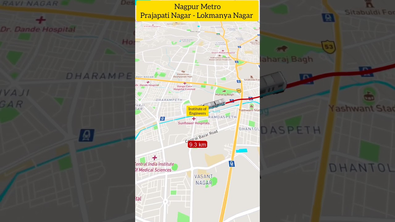 Nagpur Metro prajapati Nagar - Lokmanya Nagar #train @Metrorailnagpur @NagpurTodayNews