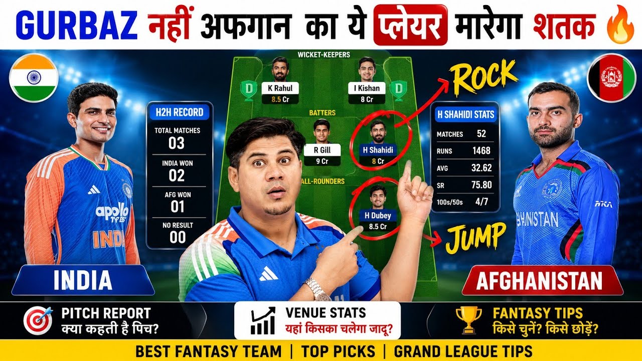 IND🇮🇳 vs AFG🇦🇫 Dream11 Prediction | Dream11 Team of Today | 2nd ODI Match | IND 🆚 AFG Fantasy Tips💯✅