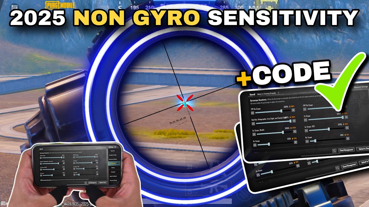 PUBG MOBILE SENSITIVITY SETTINGS 2025 NON GYRO🔥BEST SENSITIVITY +CODE✅