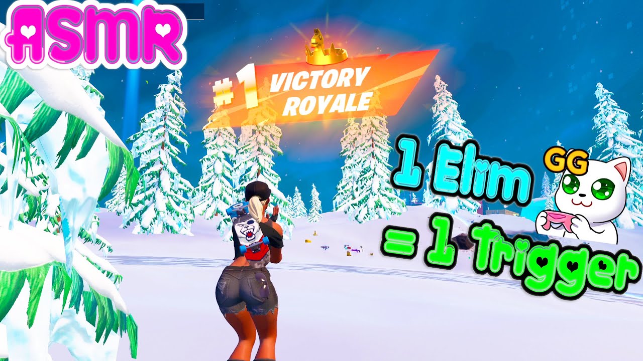 ASMR Gaming 🍀 Fortnite 1 Elim = 1 Trigger Word Relaxing Solo Win Controller Sounds 🎧
