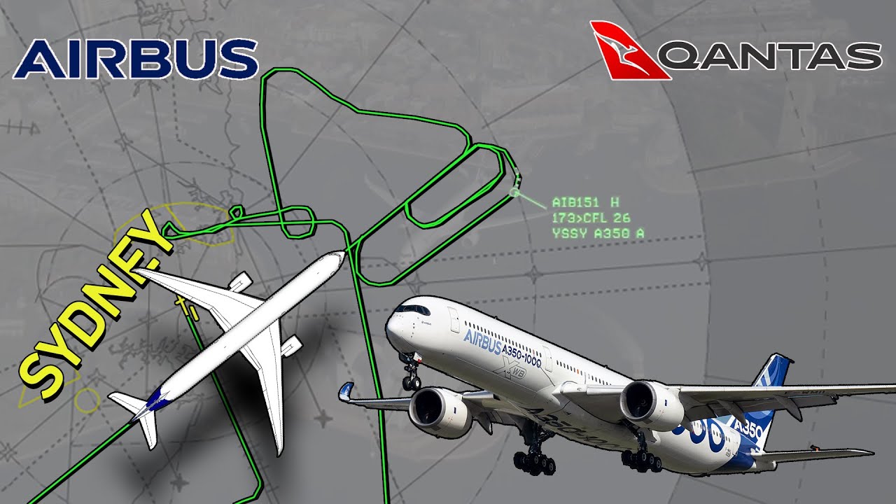 Qantas Airbus A350 makes HARBOR FLYOVER at Sydney | Project Sunrise