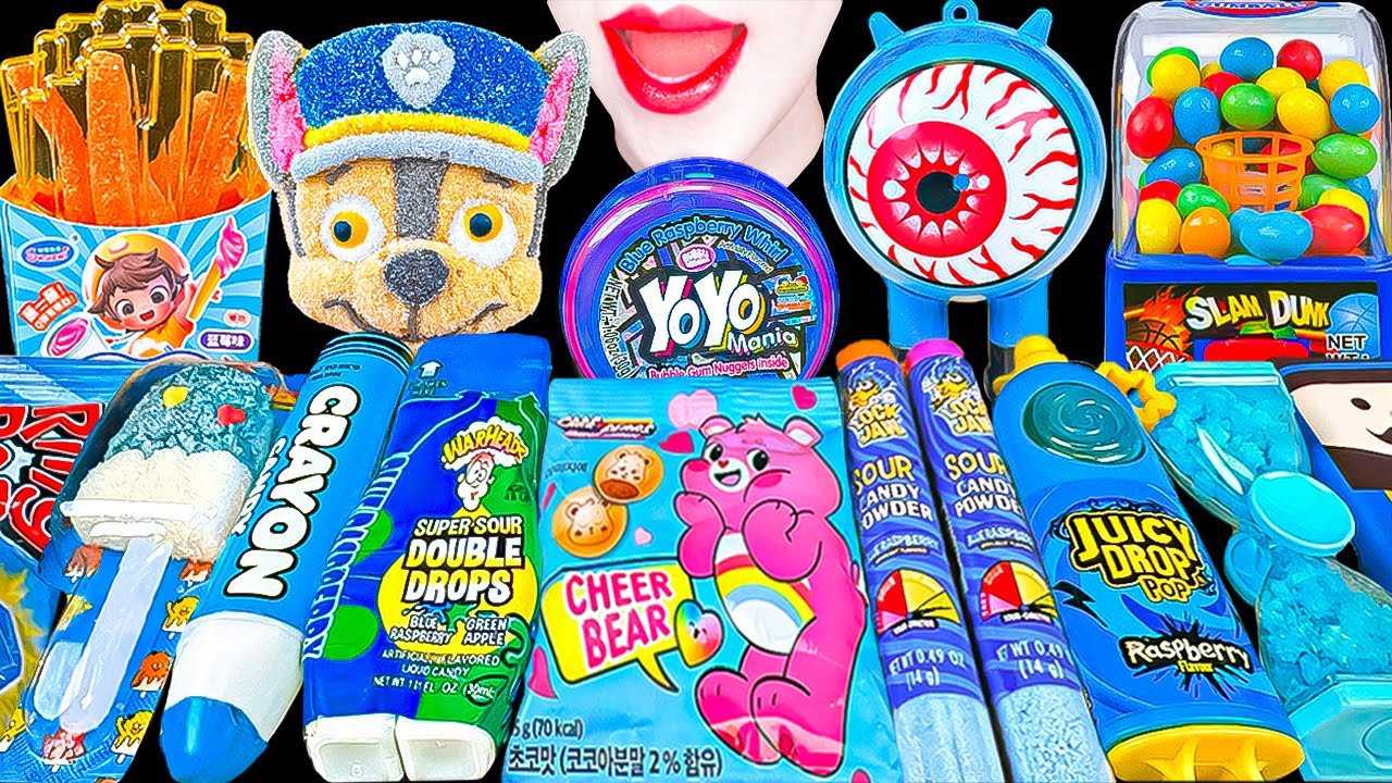 ASMR BLUE CANDY💙파란색 캔디 PAW Patrol, Slam Dunk, eyeball 퍼피구조대, 슬램덩크, 아이볼 먹방 EATING MUKBANG