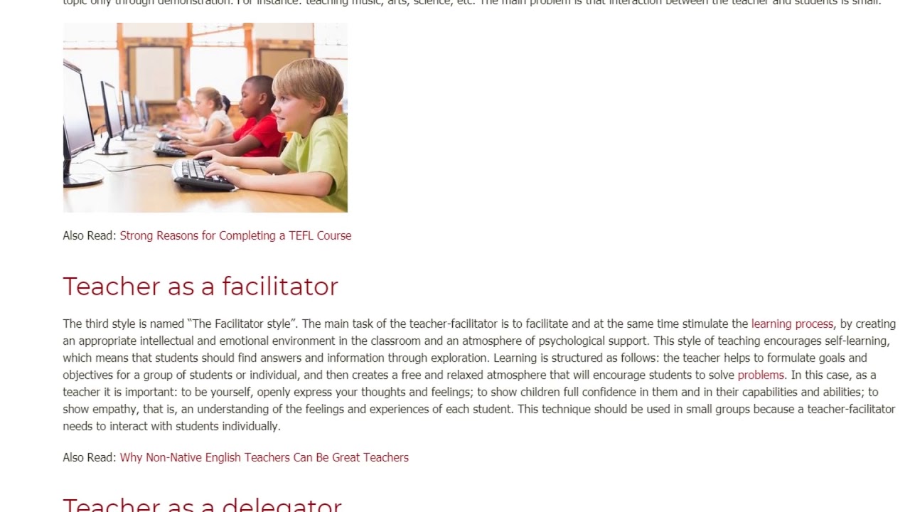 The 5 Main Types of Teaching Styles | ITTT TEFL BLOG