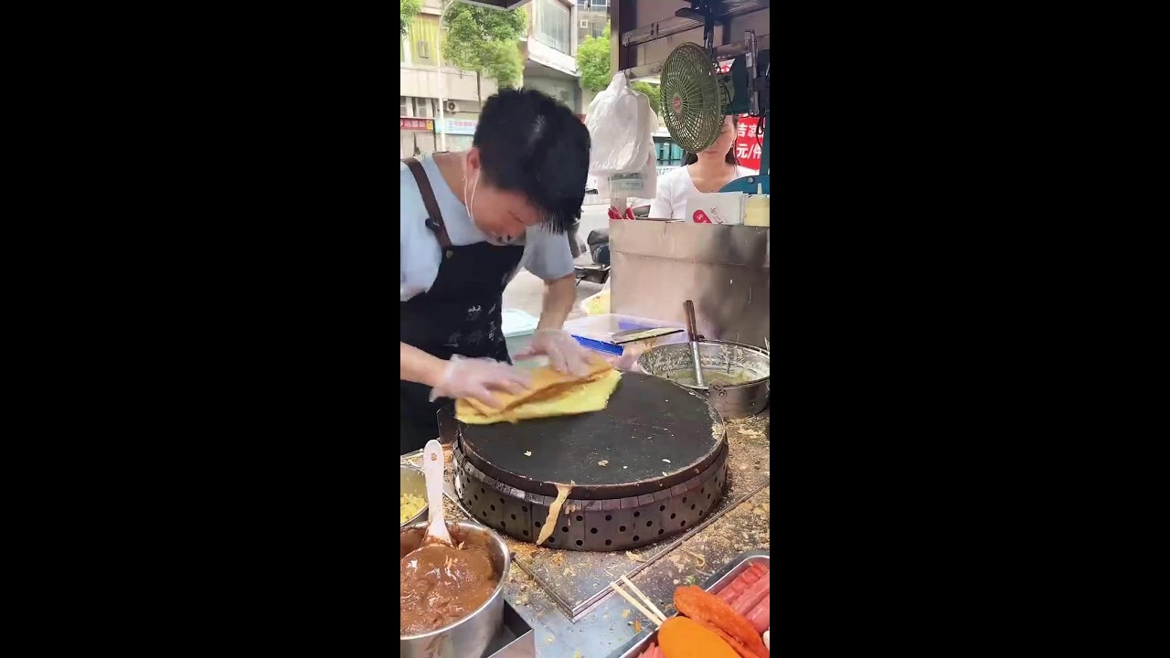 Busy Chinese Street Food Market Live