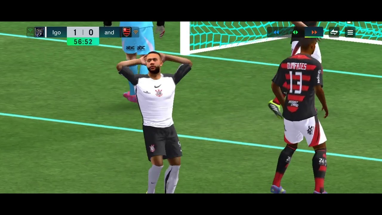 Ganhei de 2x0 do flamengo no FC Mobile 