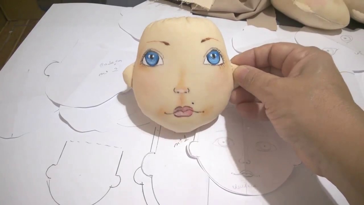 Cabeça de boneca de pano para iniciantes