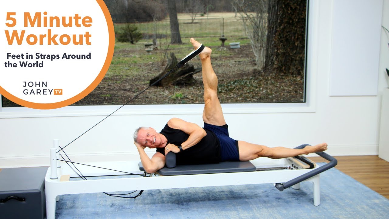 5 Minute Pilates Reformer Workout | Feet in Straps Around the World