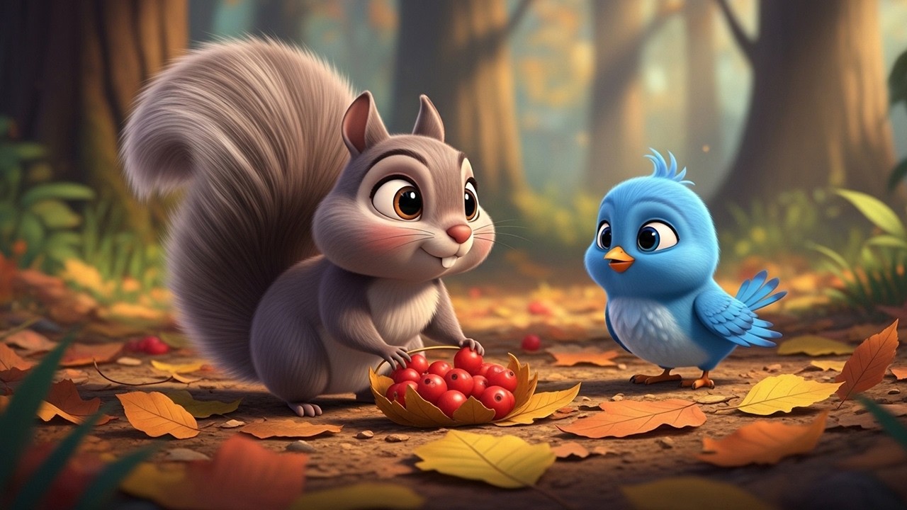 The Kind Squirrel & The Little Blue Bird | Heartwarming Kids Story About Kindness