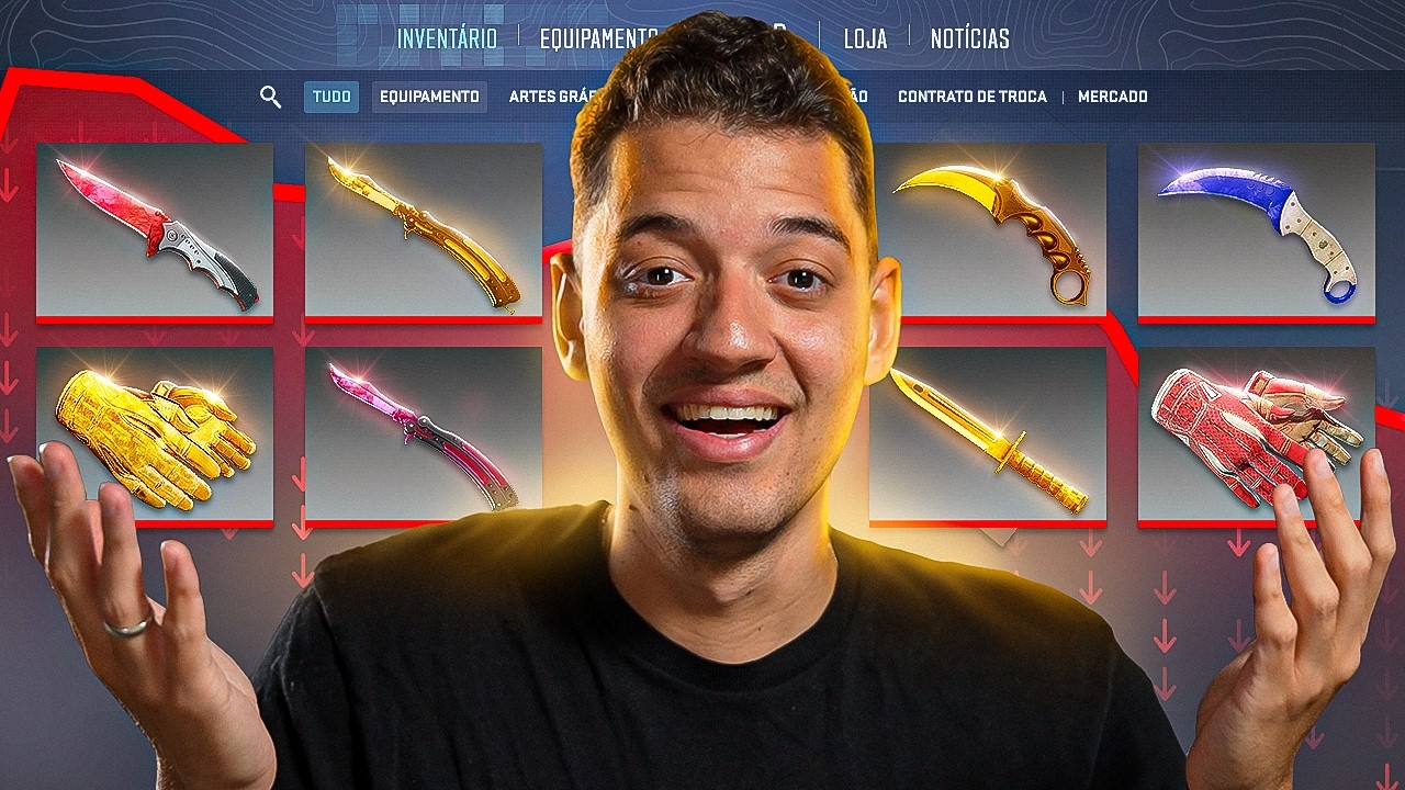 EU COMPREI R$ 60.000,00 EM SKINS DE CS 2 DEPOIS DO CRASH HISTÓRICO (facas raras absurdas)