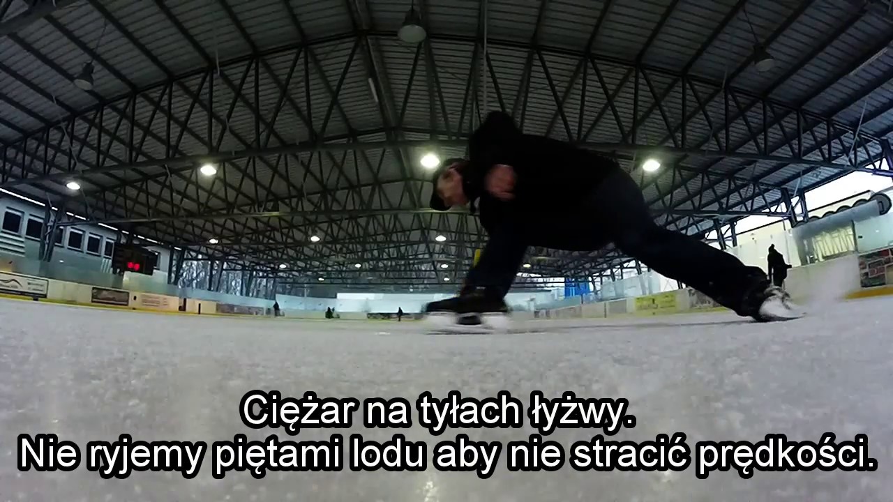 Ostry skręt na łyżwach.