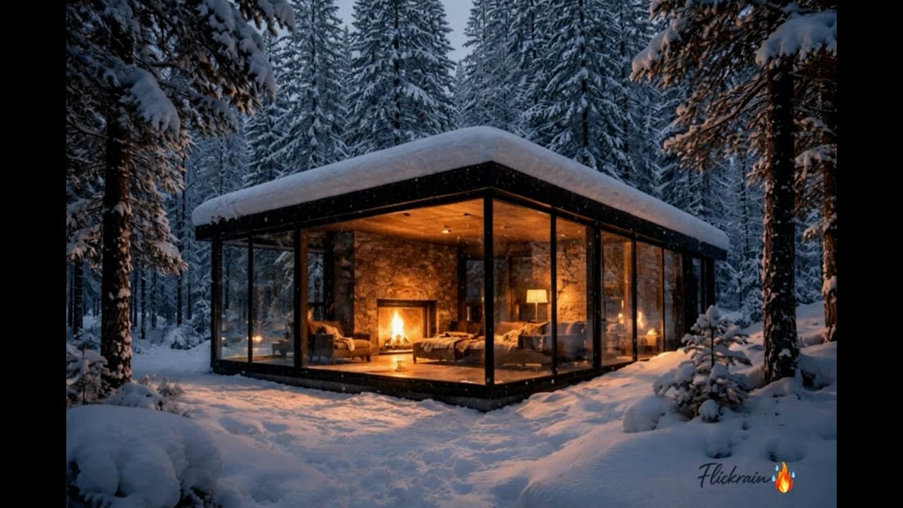 🏠 Rainy Night in the Attic | Relaxing Water Sounds & Distant Crackling Fire for 10 Hours