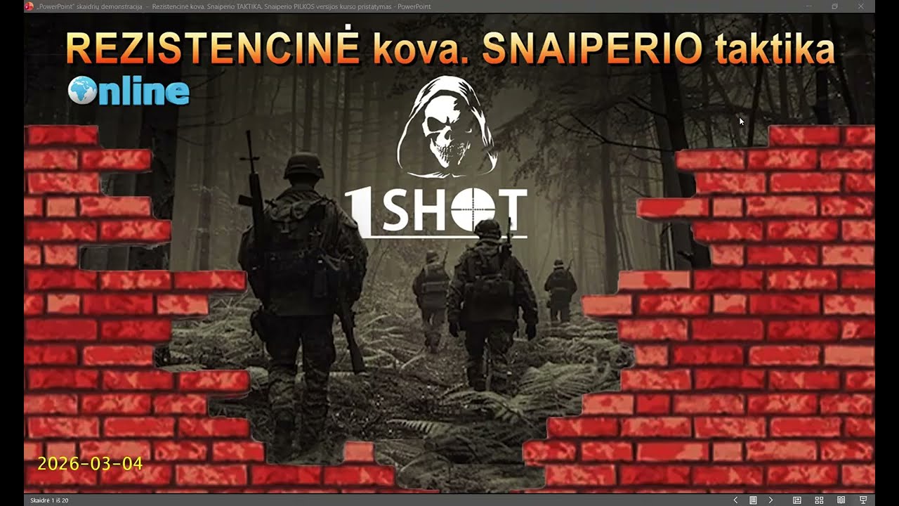 REZISTENCINĖ KOVA. SNAIPERIO TAKTIKA