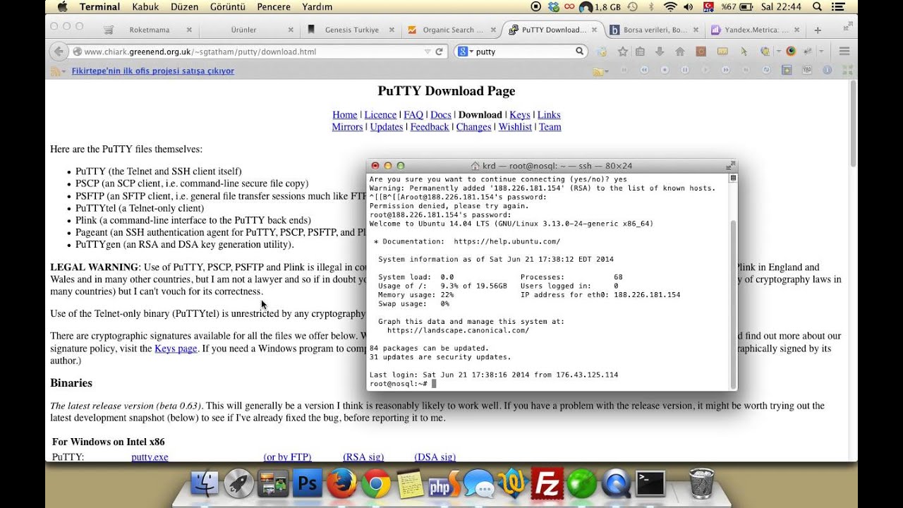 is there putty on mac? How to connect ssh on mac?