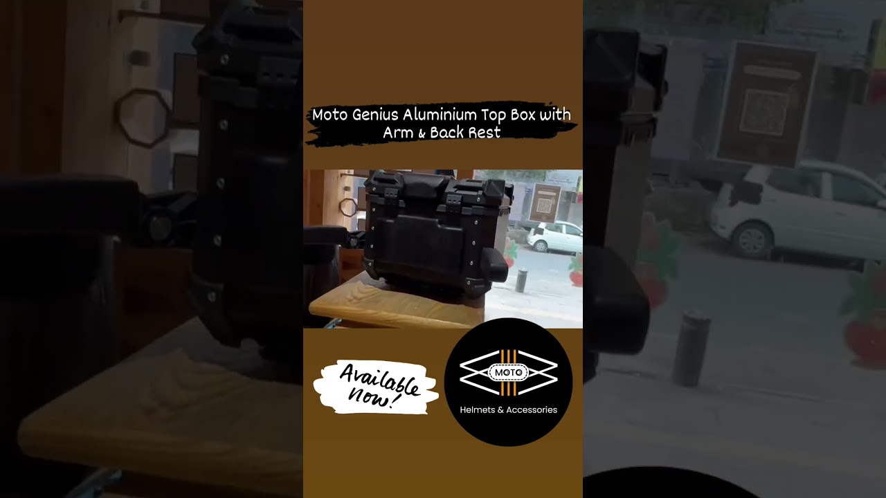 MOTO GENIUS ALUMINIUM 45 L TOP BOX WITH BACK REST & ARM REST available only at @wew_moto