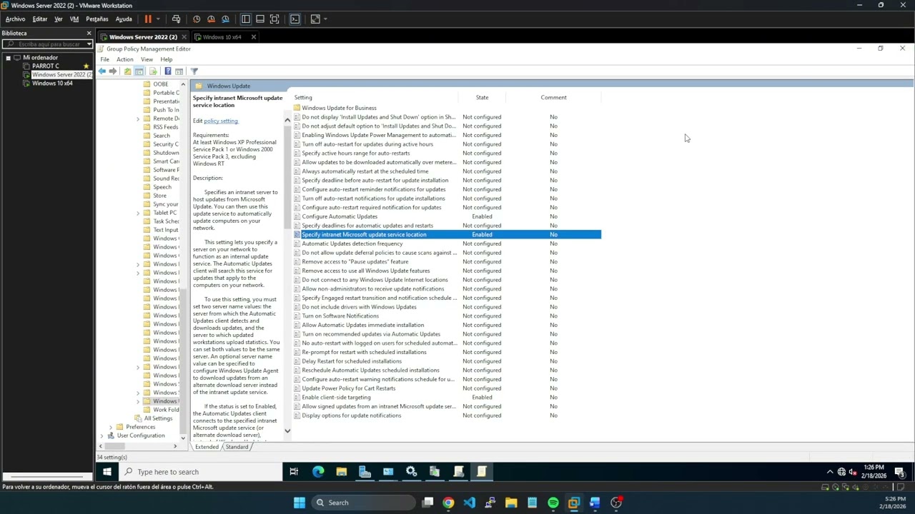 Practica 3: Instalacion y configuracion WSUS