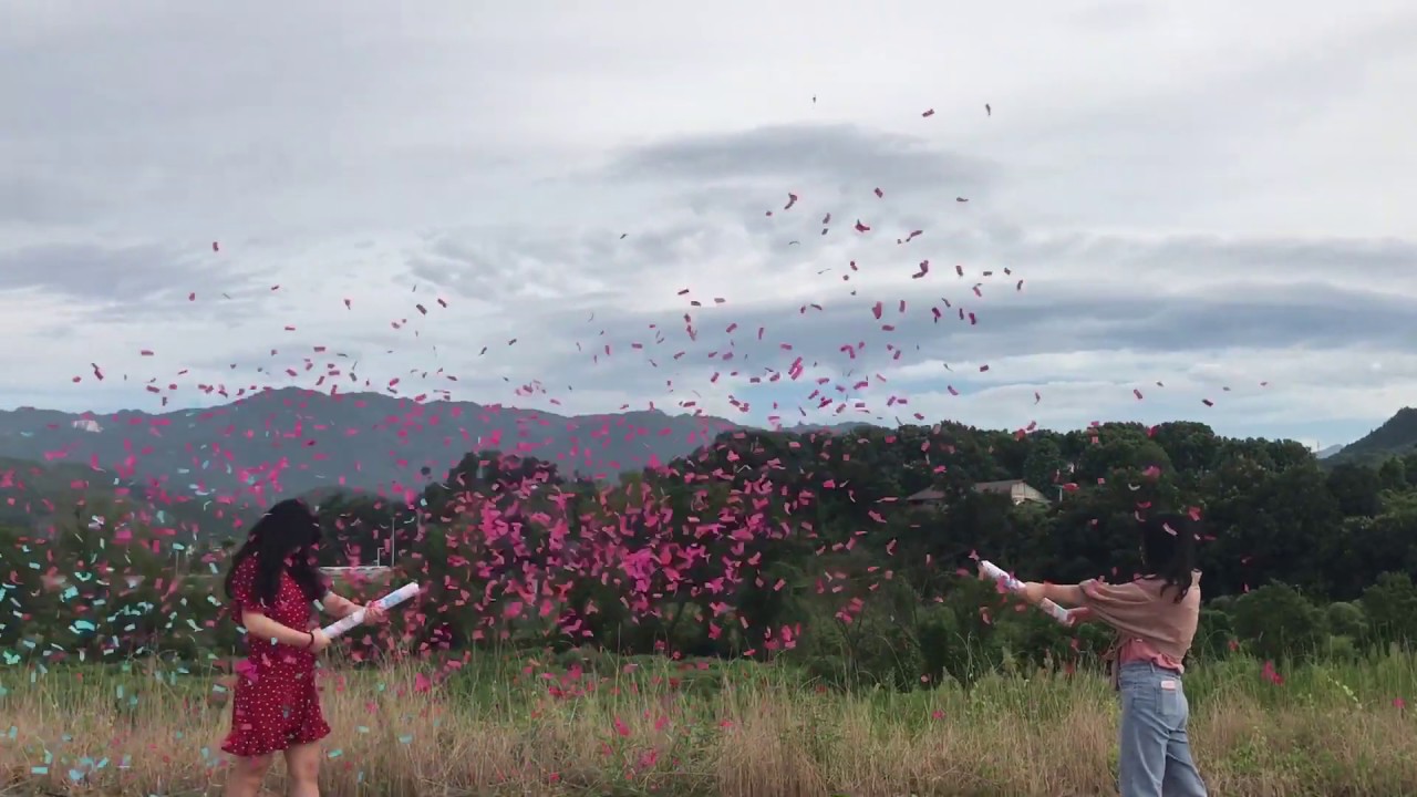 Gender Reveal Confetti Cannons - 18 Inch Pink Confetti Cannons-Grace
