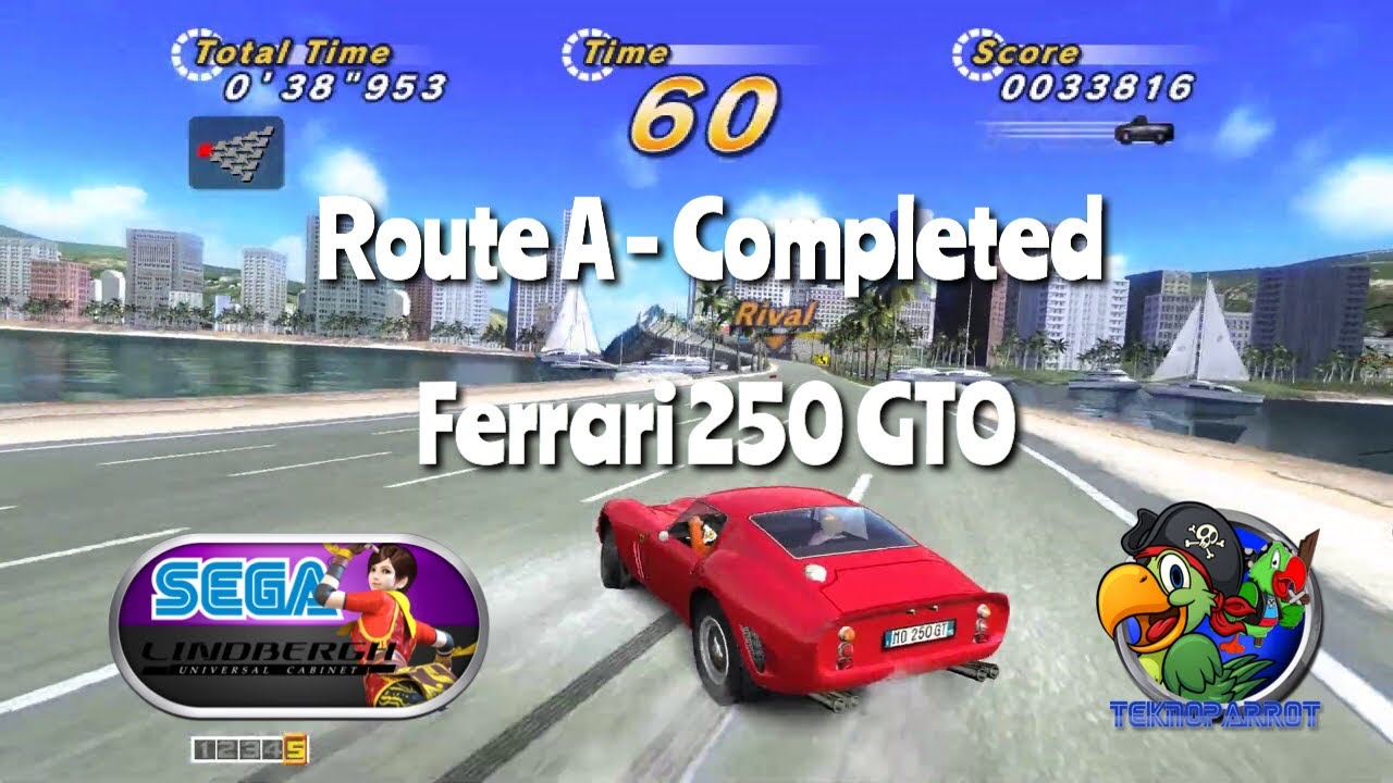 Outrun 2 SP SDX - Route A Ferrari 250 GTO - Logitech G29 Wheel Teknoparrot 4K Bigbox Sega Lindbergh