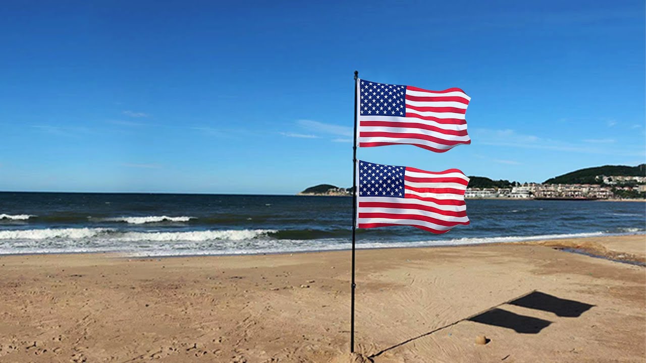HIBLE Heavy Duty 16 Feet Telescoping Carbon Fiber Flag Pole for Outside House