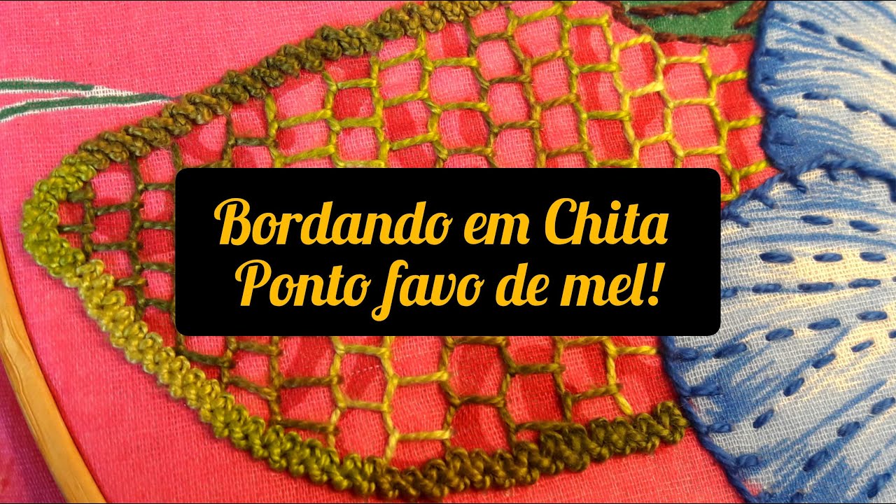 Ponto favo de mel 😀😍 Bordados em Chita
