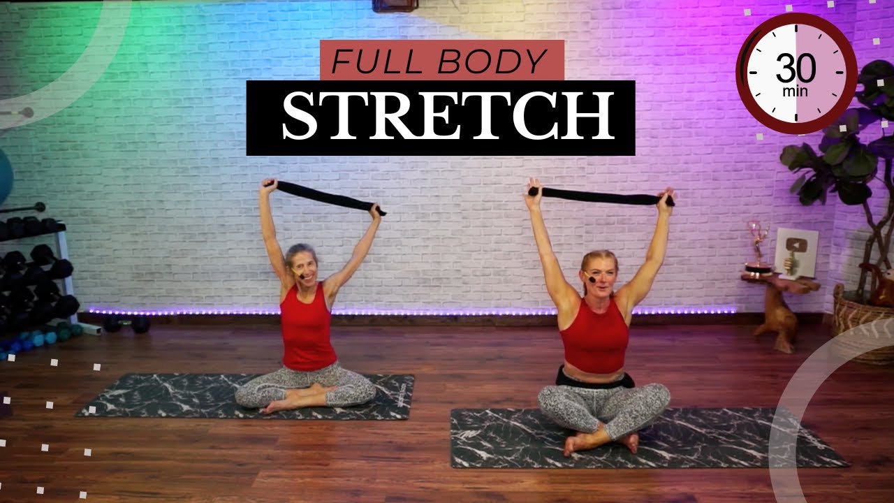 30 Min - FULL BODY Stretch At Home - With a Towel or Strap