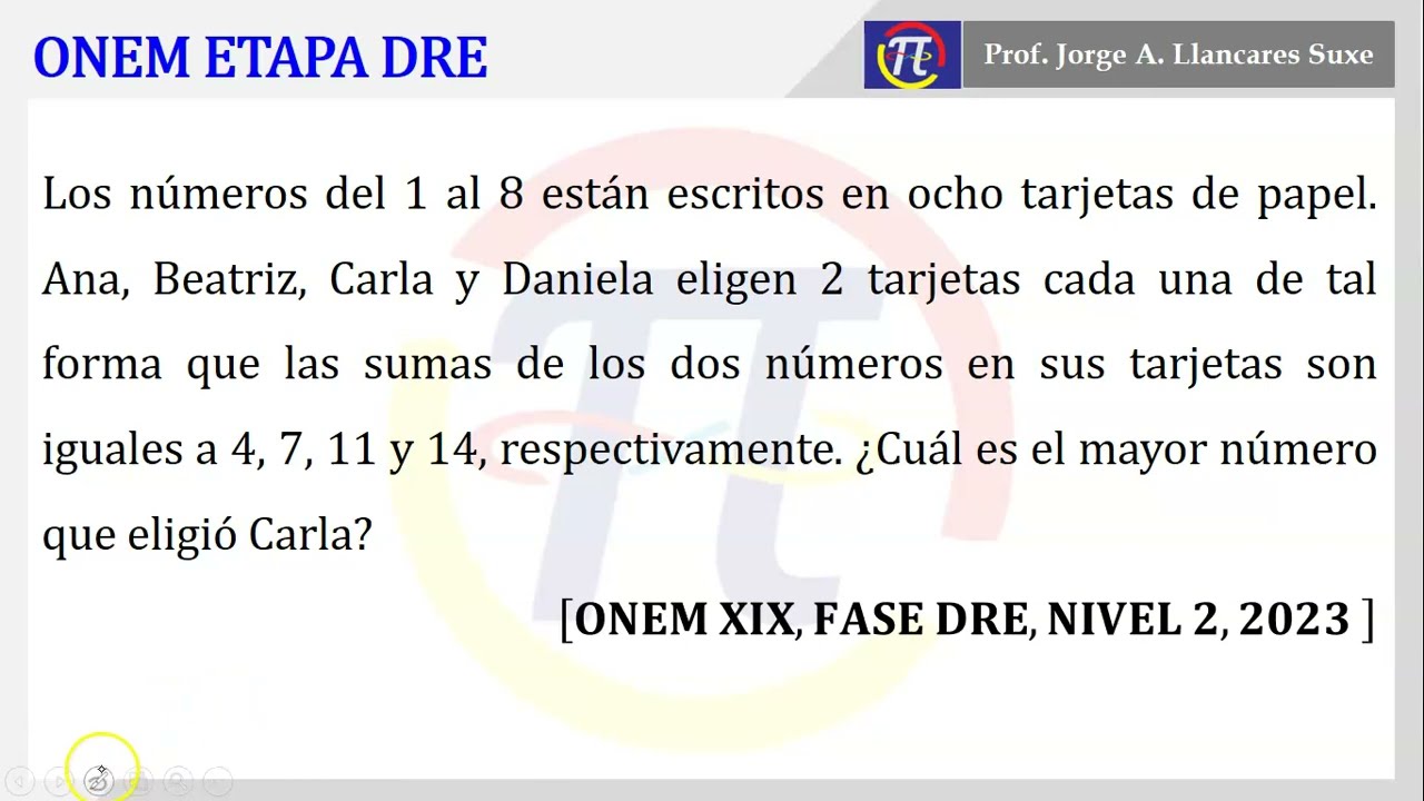 PREGUNTA ONEM XIX – NIVEL 2 – FASE DRE - 2023