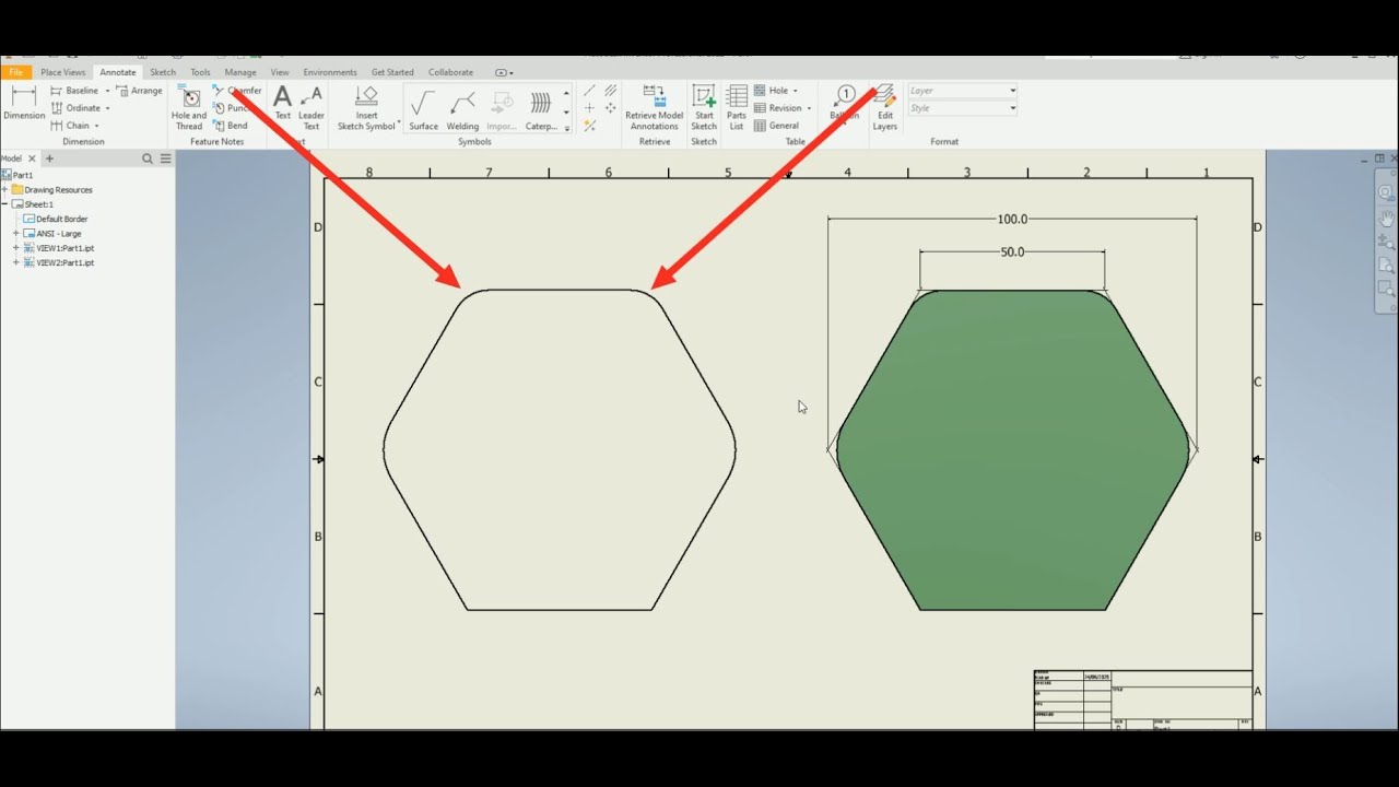 How to Dimension Filleted/Rounded Edges & Imaginary Points in Autodesk Inventor