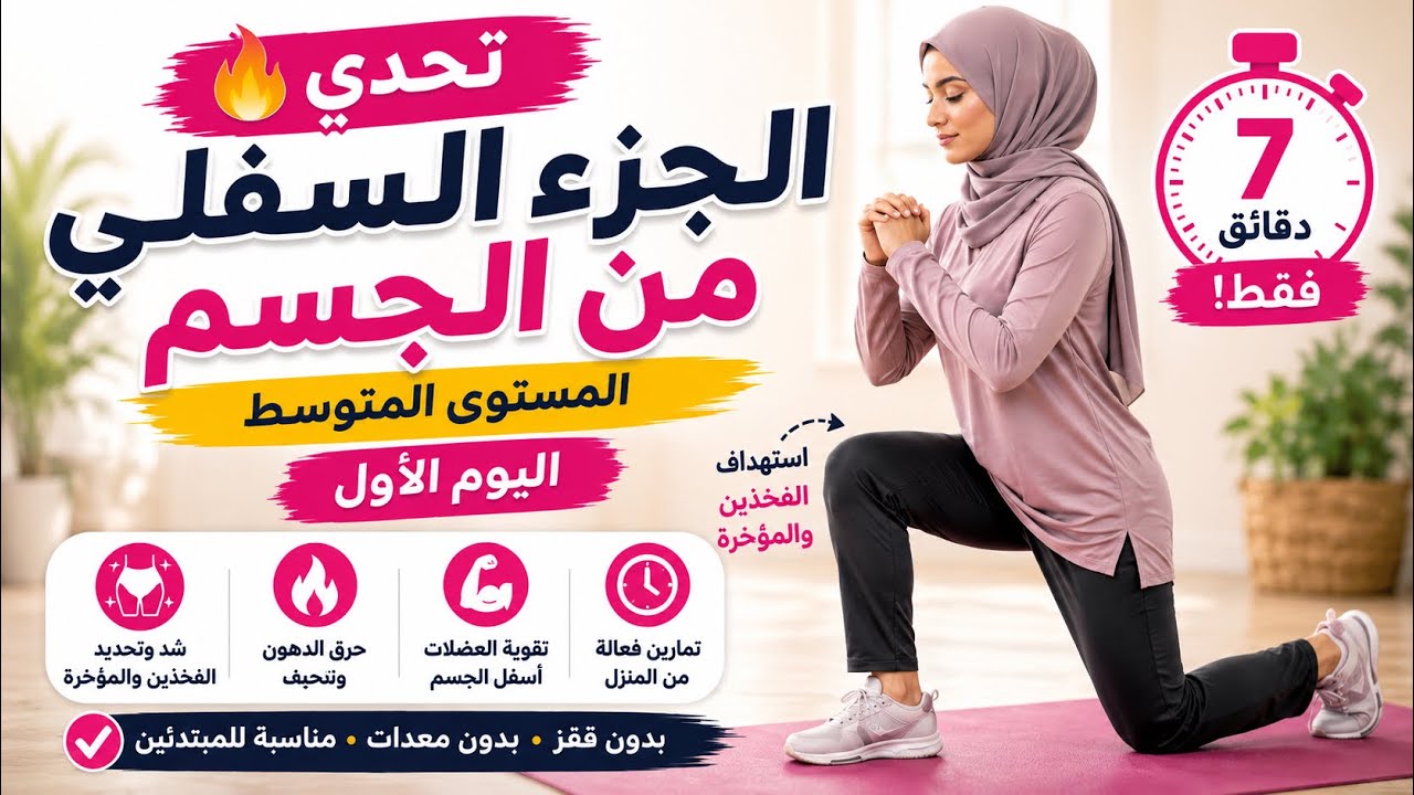 تحدي الجزء السفلي من الجسم – المستوى المتوسط | اليوم الأول