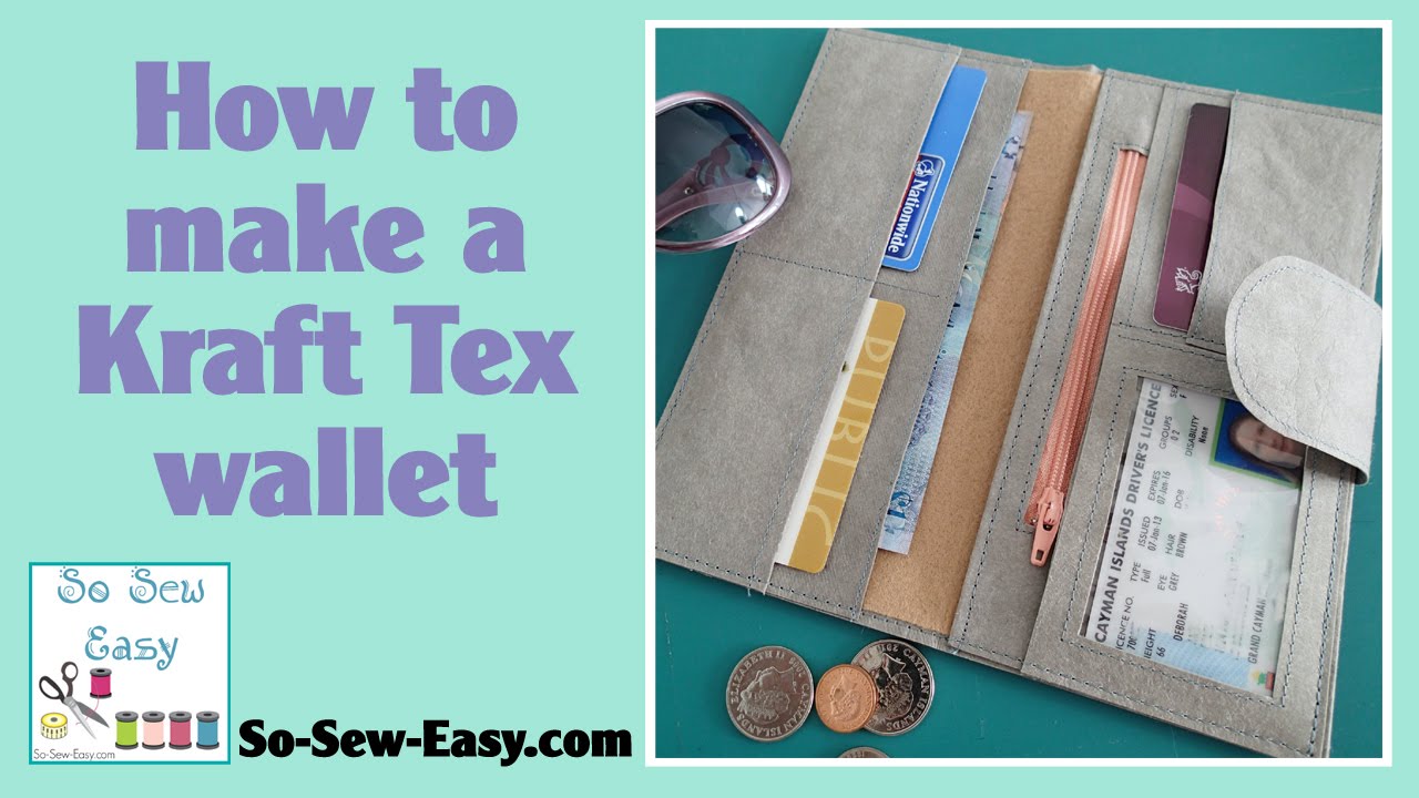 How to sew a Kraft tex wallet - free pattern