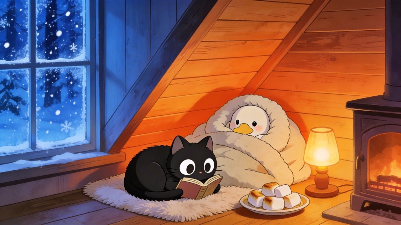 Safe and sound in your own little world. ❄️ Cozy Winter Attic Lo-fi for Study, Focus