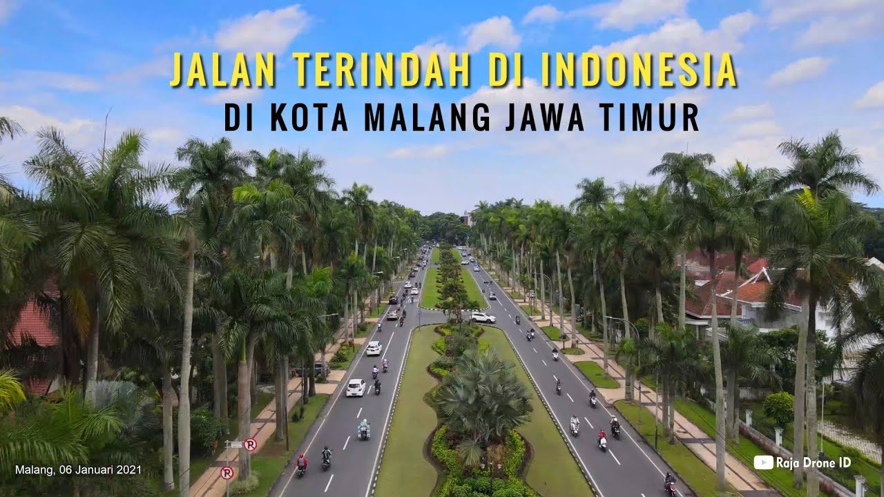 Jalan Terindah di Indonesia di Kota Malang Jawa Timur dihiasi Dengan Taman Bunga Sepanjang Jalan