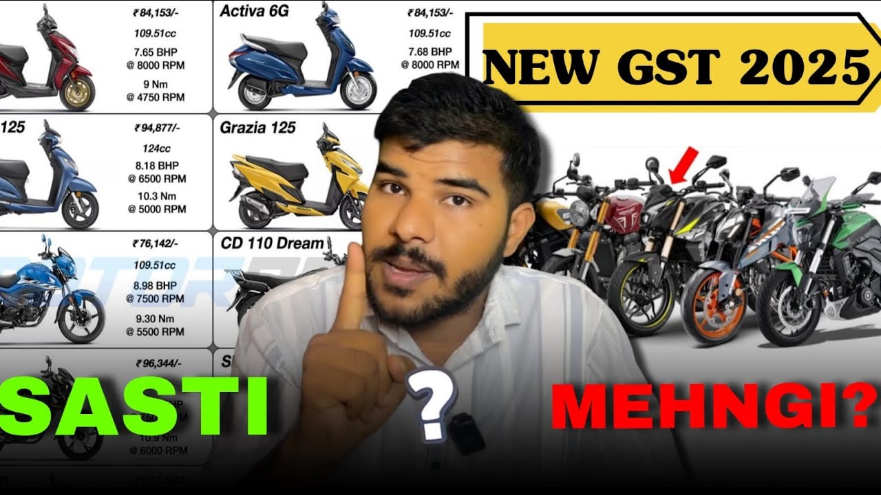 GST 2.0 Explained On - Bike - Petrol - Electric Bike 😍 New GST & CESS List 😲 Taxes On Bike 