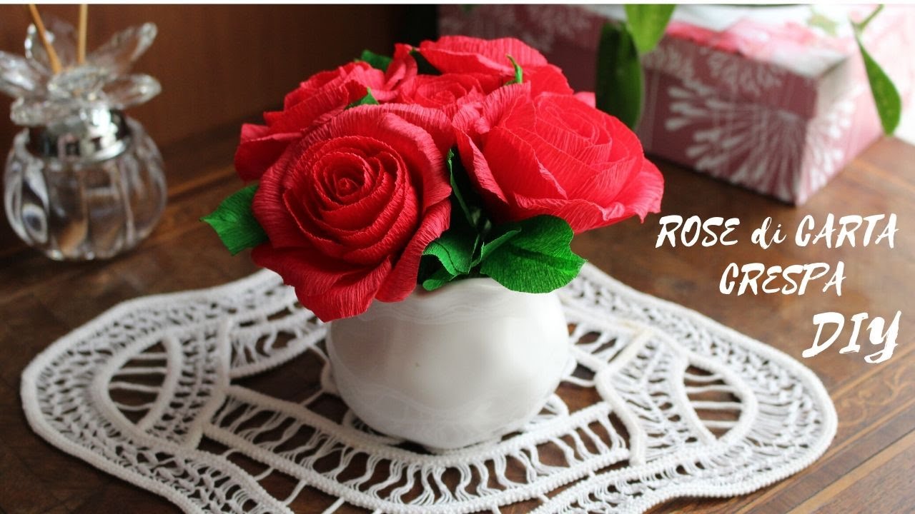 🌹Come fare ROSE di CARTA CRESPA facilissime🌹 - 🌹Craft Tutorial🌹 -🌹Paper rose🌹