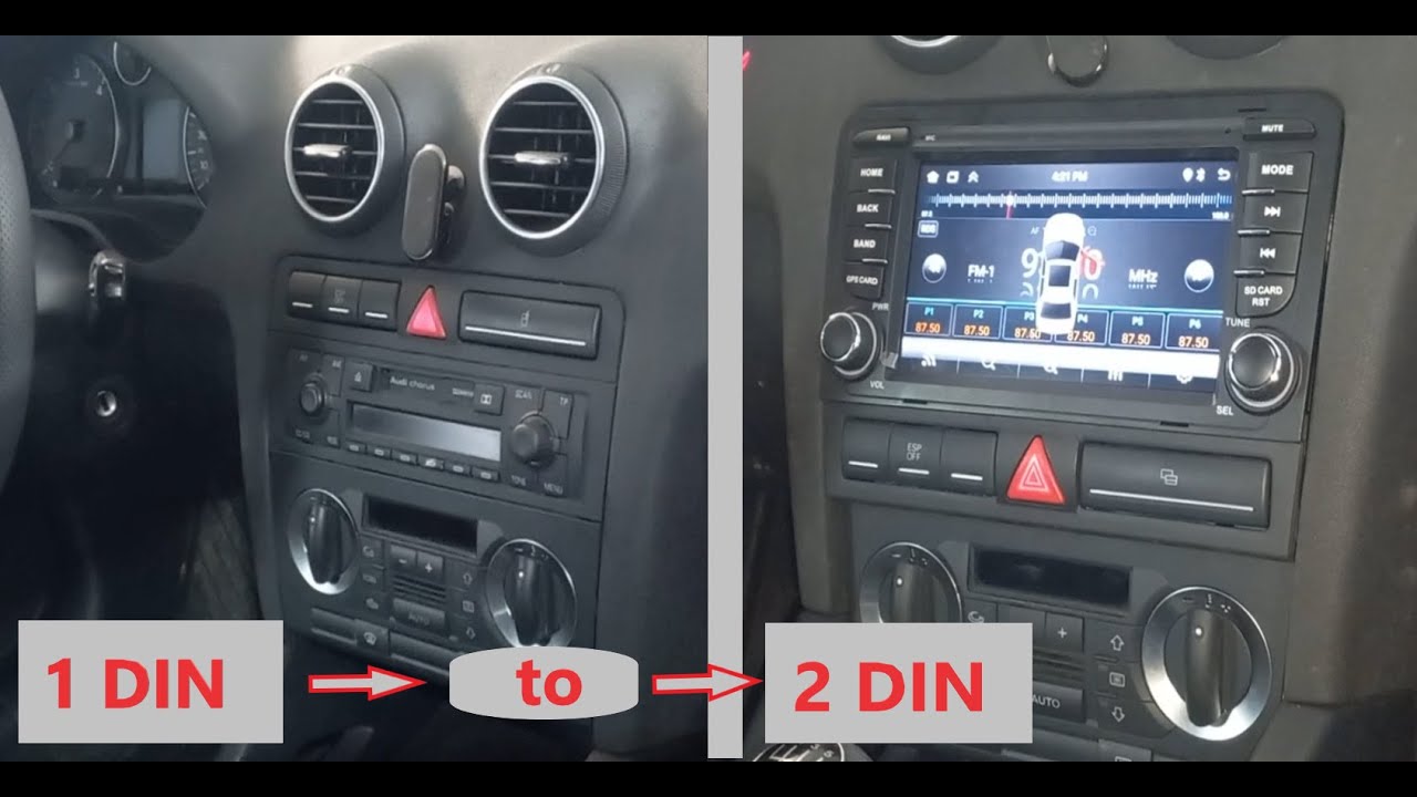 Como cambiar la radio Audi a3 8p de 1din a 2din pantalla