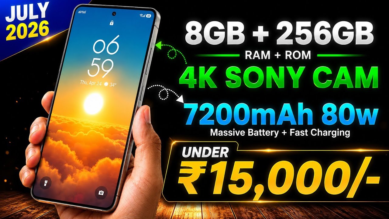 Top 5 Best Smartphones Under ₹15,000 in India 📸 (July 2026) Best 5G Phones Under ₹15,000