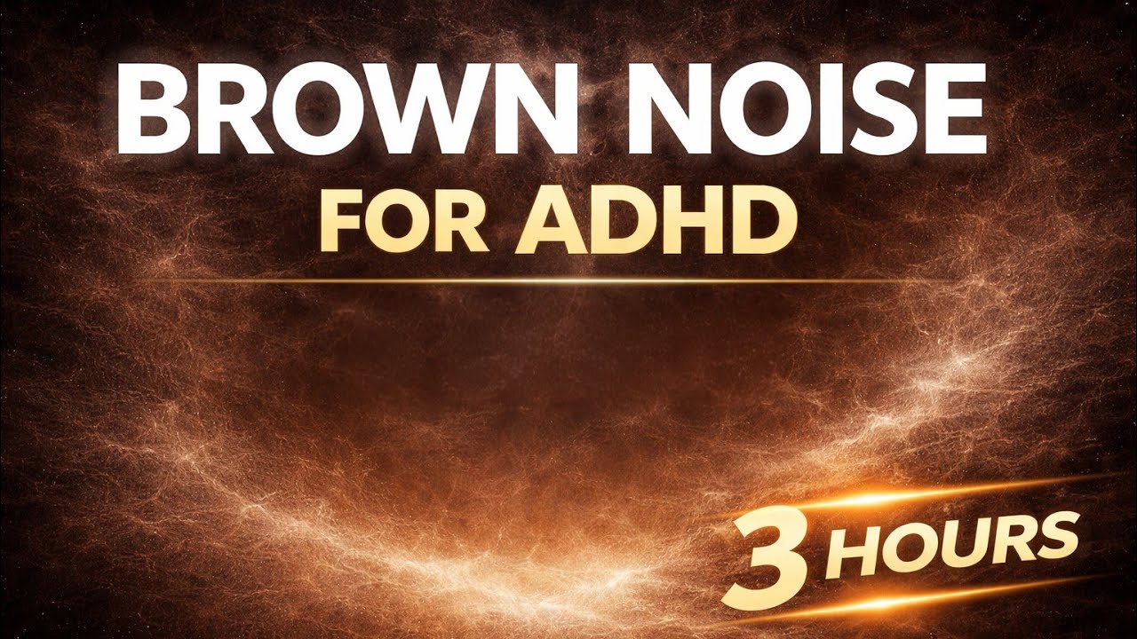 Brown Noise for ADHD • Deep Sleep & Focus • 3 Hours Black Screen
