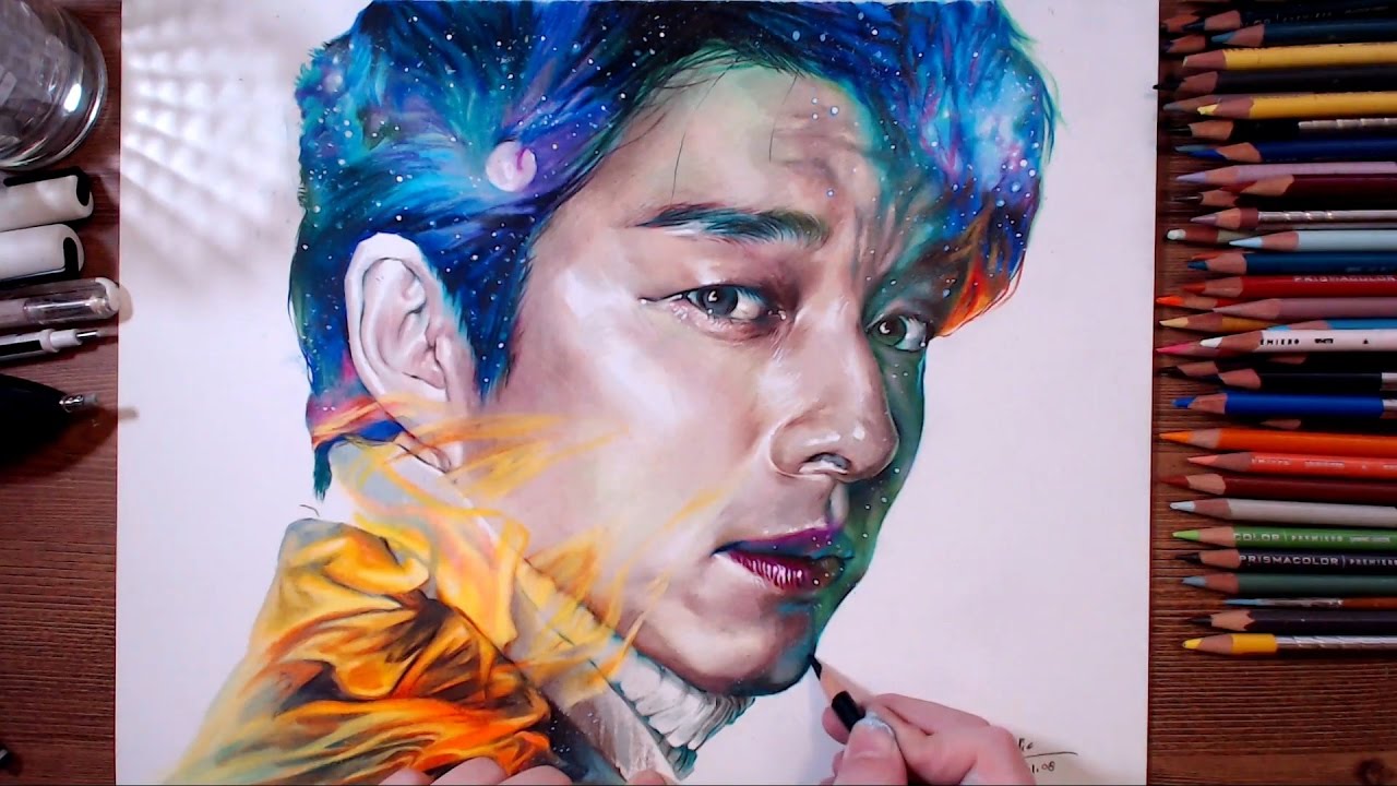 Dokkaebi : Kim Shin(Gong Yoo) - Colored pencil drawing | drawholic