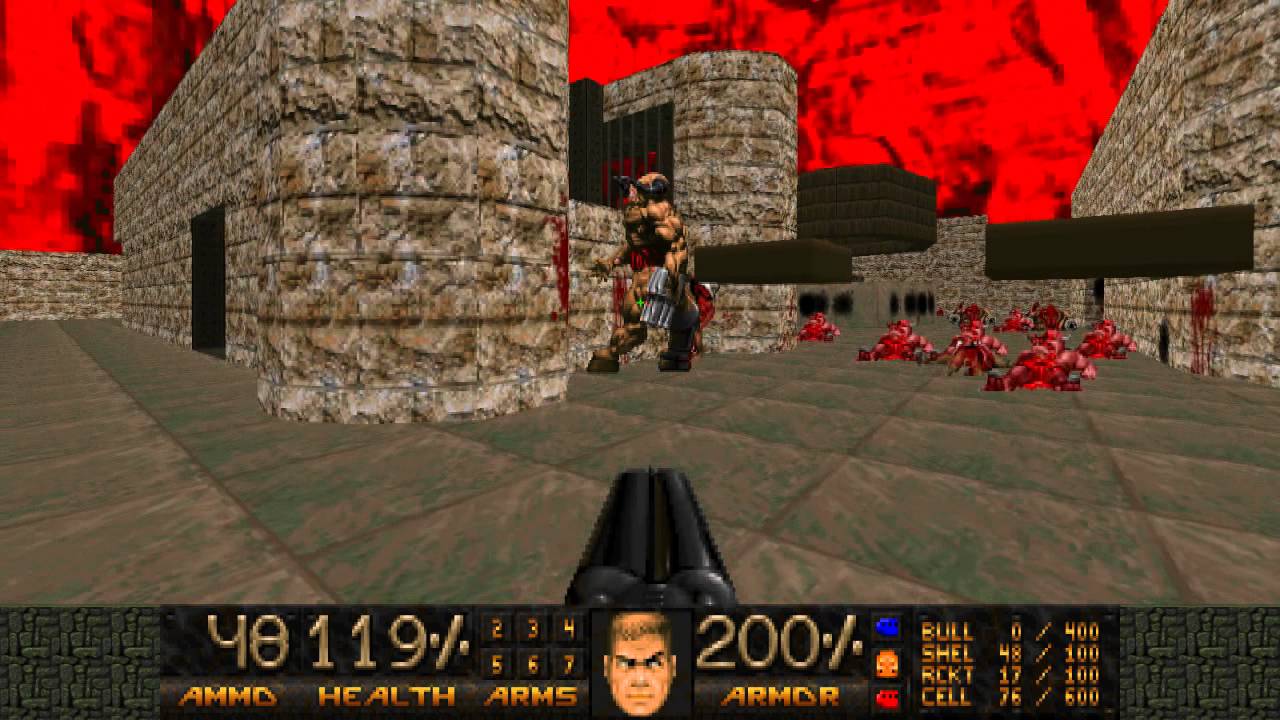 Doom - Revenant beats up Cyberdemon