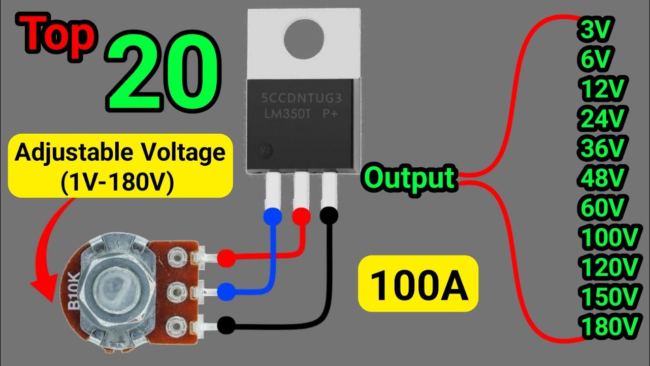 Top 20 Adjustable Voltage Regulator Circuits Anyone Can Make in 2025