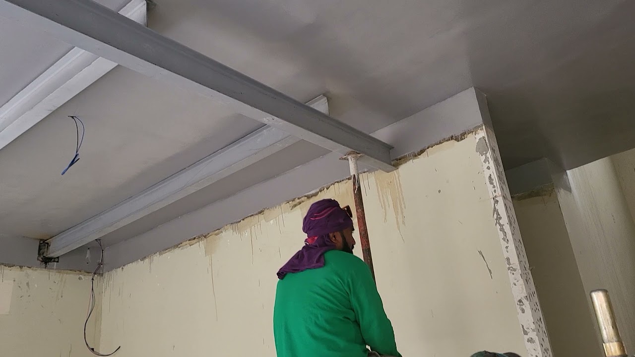 المرحلة الثانية تدعيم السقف بجسور الحديد