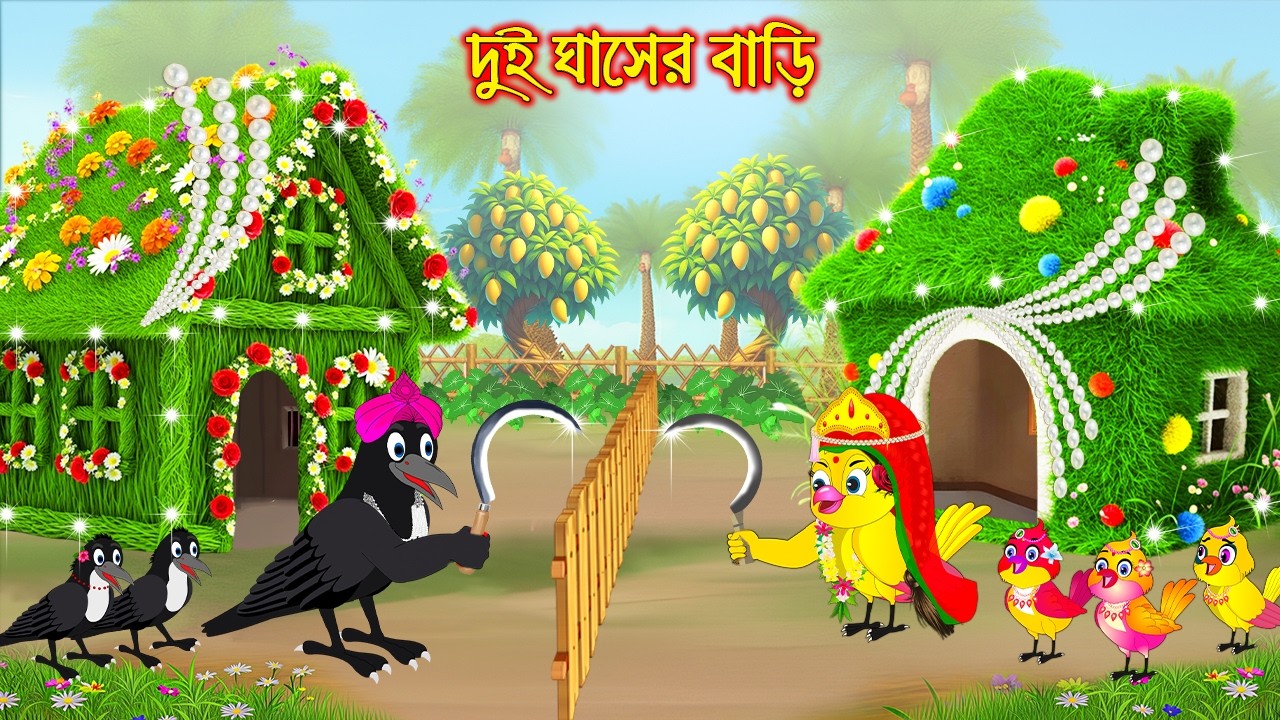 দুই ঘাসের বাড়ি | Dui Ghaser Bari | Bangla Cartoon | Rupkothar golpo | Tuni Pakhir Golpo | Pakhi