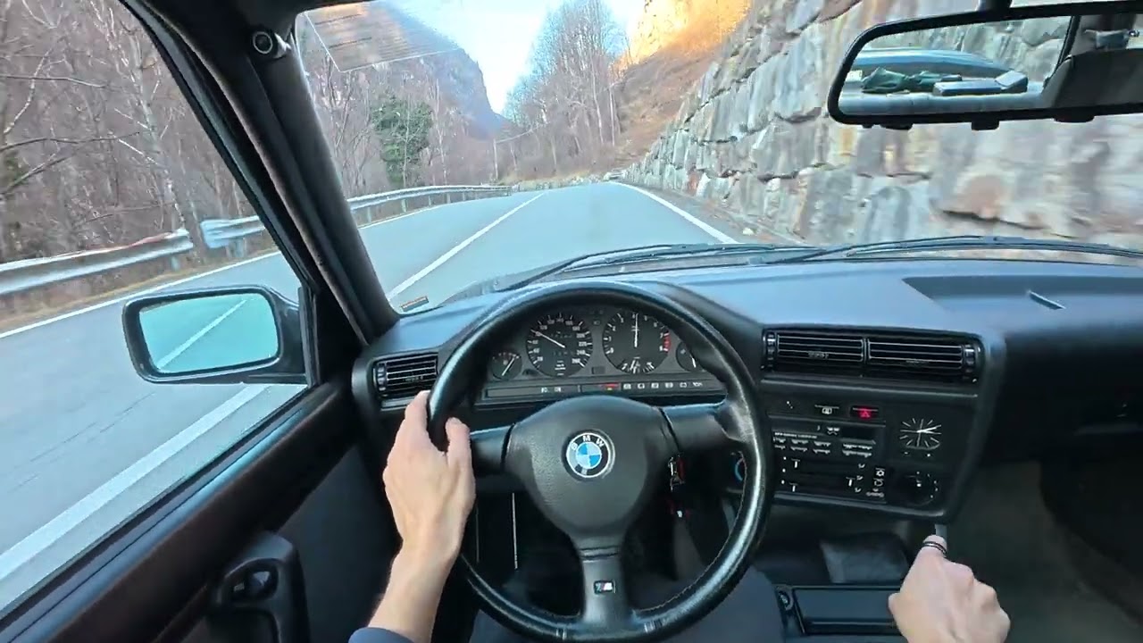 POV - 1990 BMW E30 320is - Val Chiavenna driving experience - ASMR in Italy