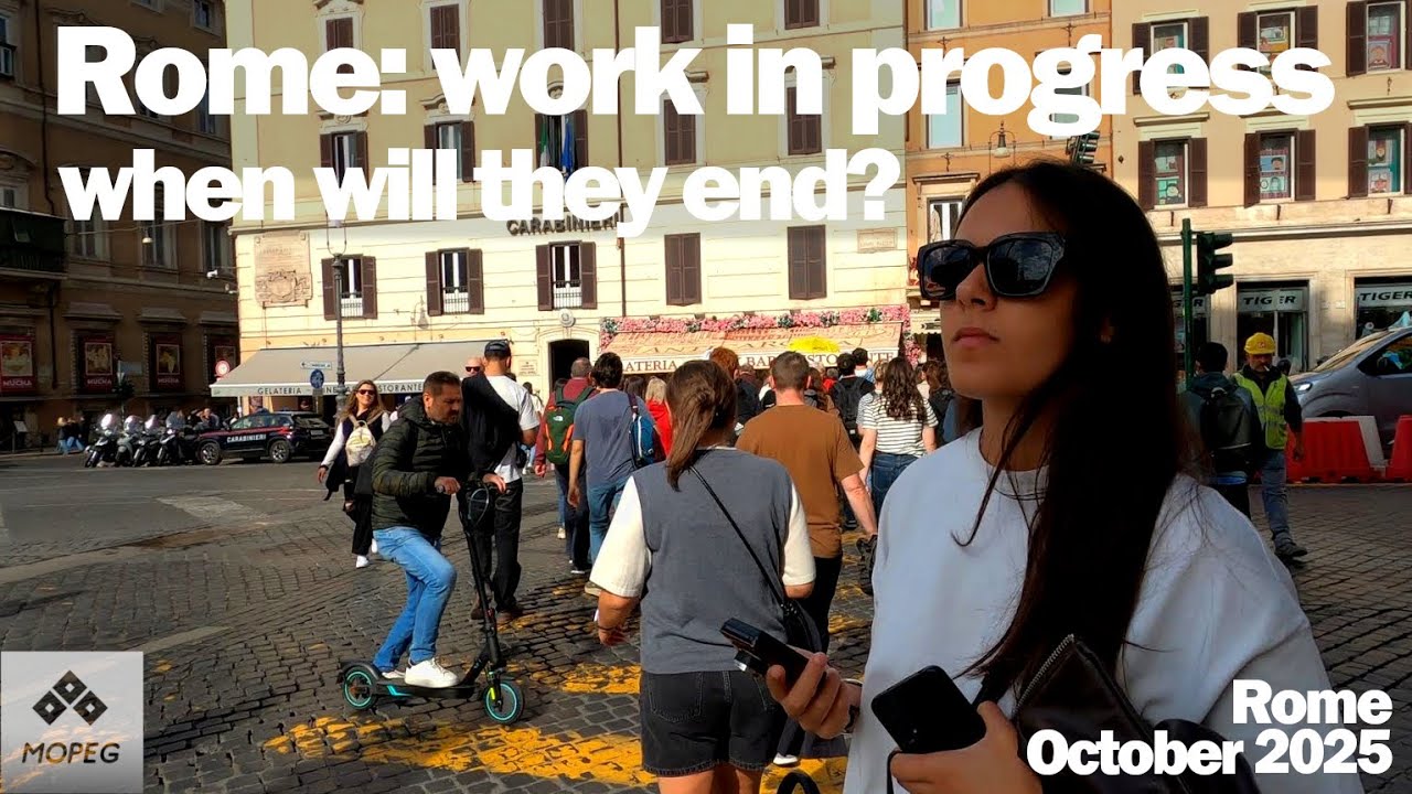 Passeggiata nella zona di Piazza Venezia e dei Fori Imperiali. Roma 4K 50 fps