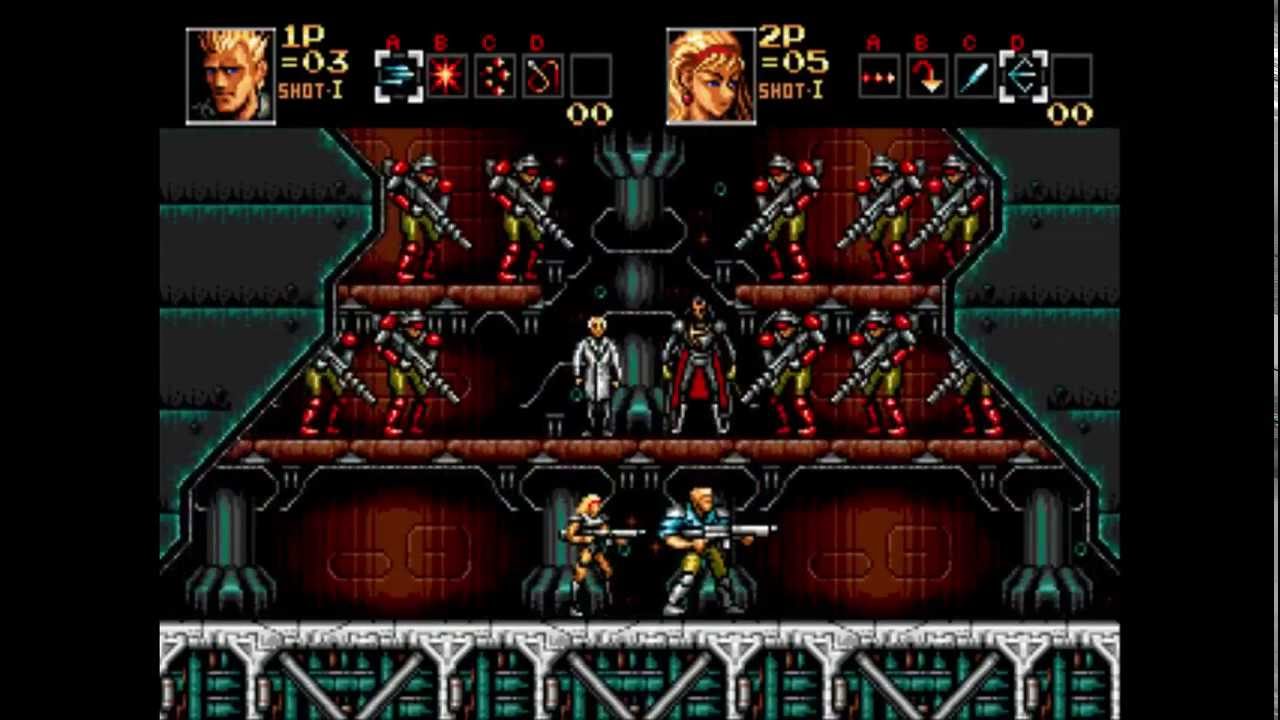 Contra Hard Corps (2 players, No death, way 1-1) [SMD] - Walkthrough / Прохождение