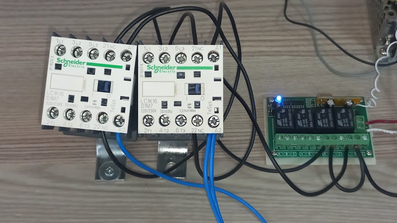 Uzaktan kumanda RF ile asenkron motorun ileri geri çalıştırılması