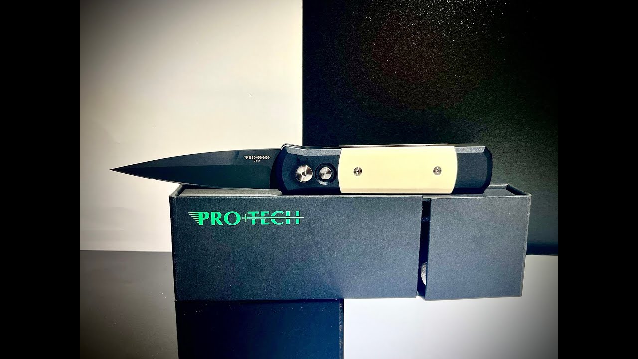 Pro Tech Godson Tuxedo - Ivory Micarta/ Black Automatic Knife