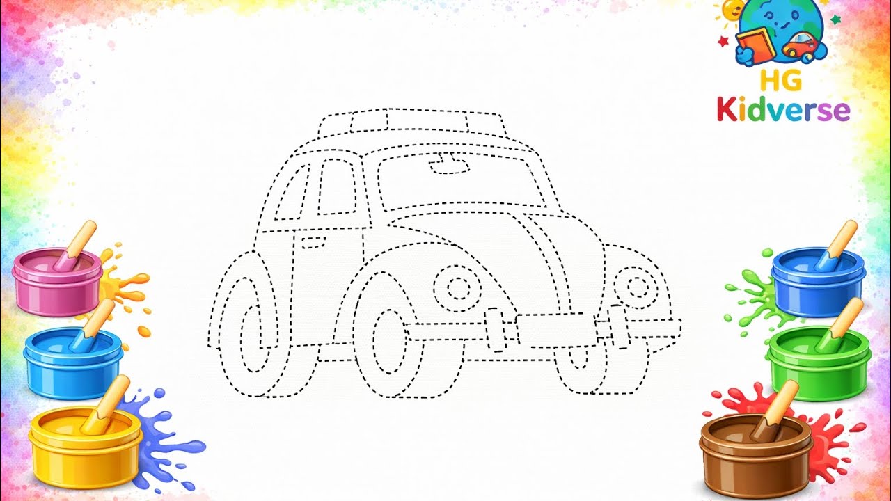 Car Coloring for Kids 🚗🎨 | Easy Car Drawing & Coloring for Children